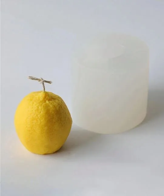 RESIN ART HUB Necklaces Lemon Shaped Silicone Mold for Candle Making