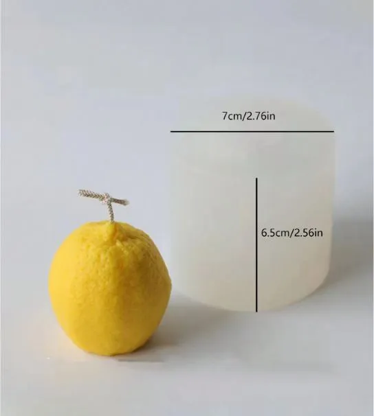 RESIN ART HUB Necklaces Lemon Shaped Silicone Mold for Candle Making