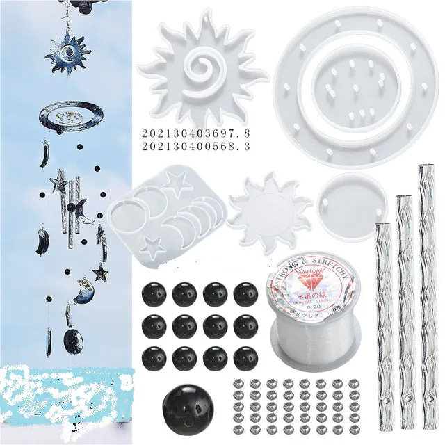 Resin Art Hub Necklaces Sun Star Moon Manual Wind Chime Hanging Kit for Resin Art Resin Art Hub Necklaces Sun Star Moon Manual Wind Chime Hanging Kit for Resin Art