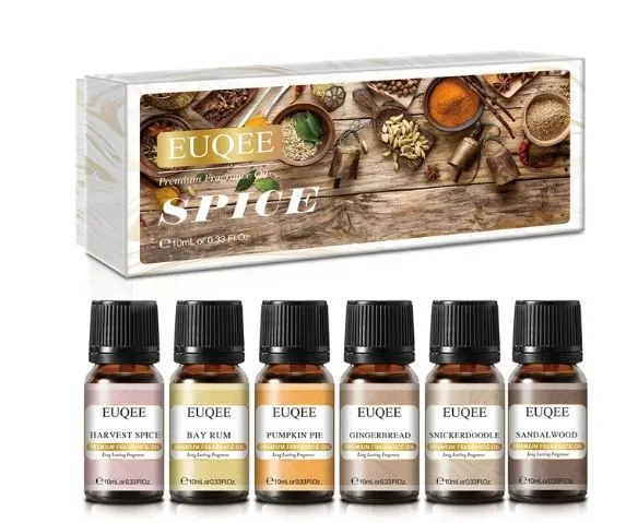 Resinarthub 6 pcs Candle Spices Flavor Fragrance Oil 10 ml each for Candle Making Necklaces