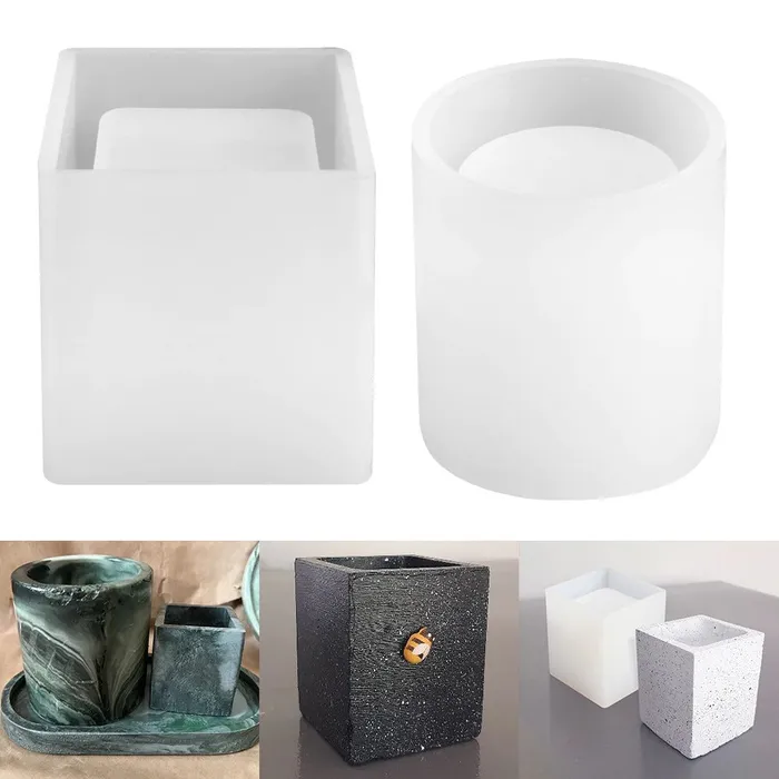 Resinarthub Earrings Small Candle Holder or Pen Holder Silicone Mold