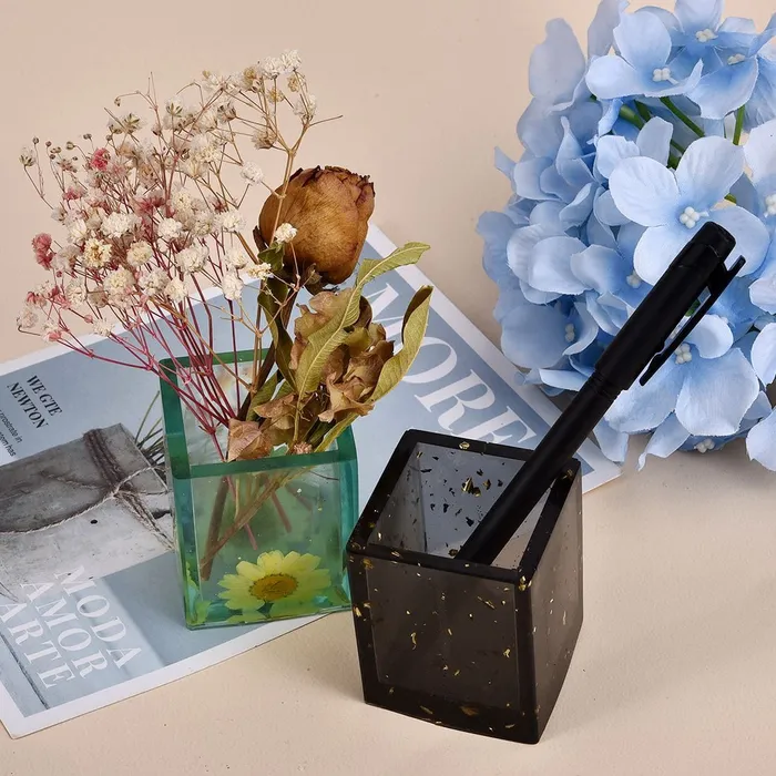 Resinarthub Earrings Small Candle Holder or Pen Holder Silicone Mold