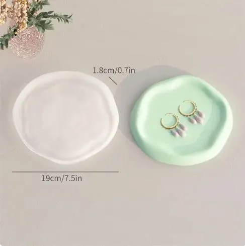 Resinarthub Irregular Storage tray Silicone mold for Jesmonite Art Necklaces