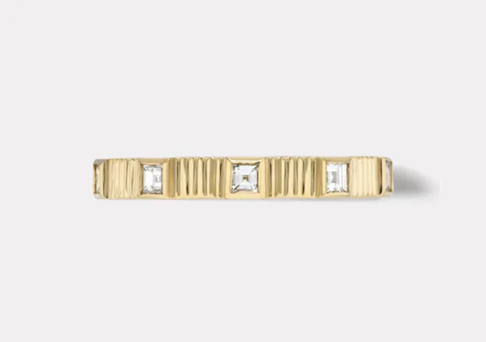 Retrouvai Rings PLEATED FIVE STONE BAND