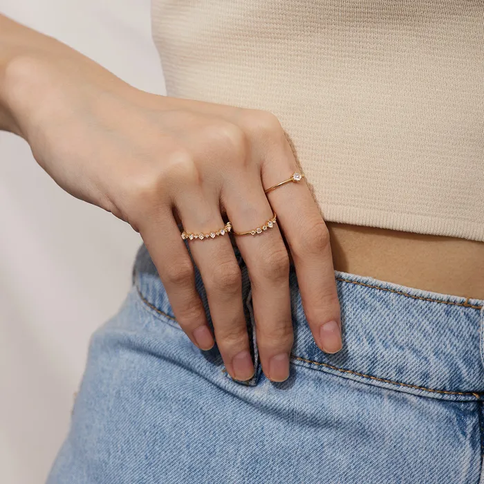 Rings AURELIE GI ANNE Rose Cut White Sapphire Ring