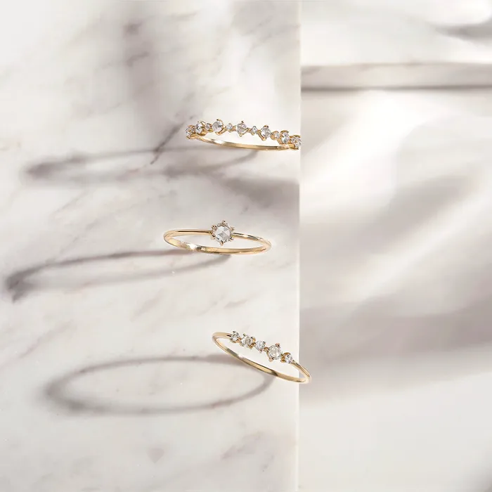 Rings AURELIE GI ANNE Rose Cut White Sapphire Ring