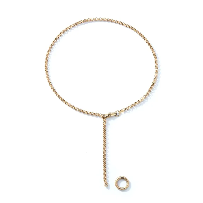 Rings Garland Collection Transitional Belcher Chain with Spinning Dog Clip and Removable Charm Ring