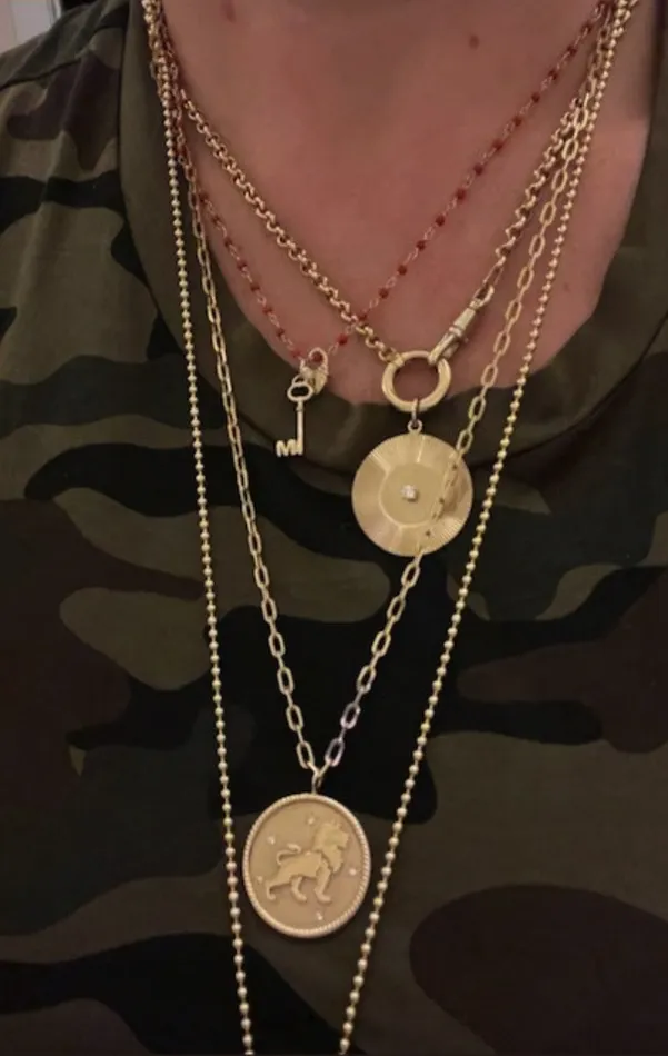 Rings Garland Collection Transitional Belcher Chain with Spinning Dog Clip and Removable Charm Ring