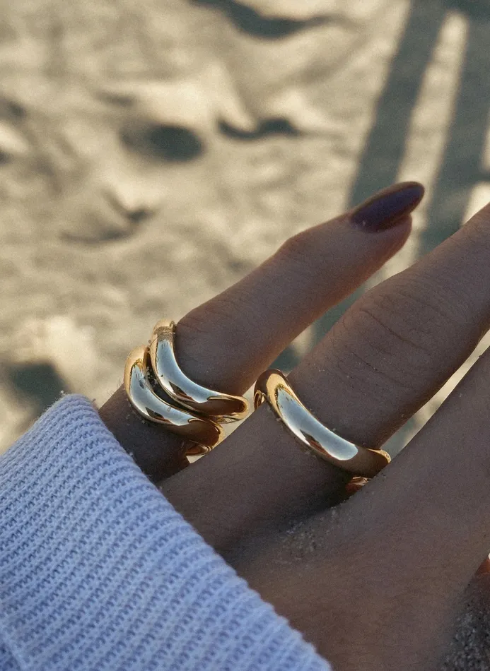 Rings Luna Skye 14kt gold dome wave ring