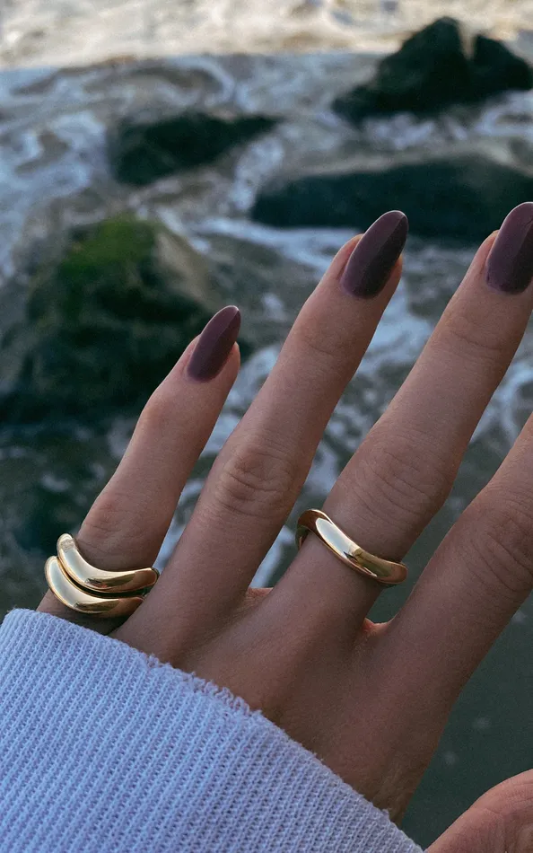 Rings Luna Skye 14kt gold dome wave ring