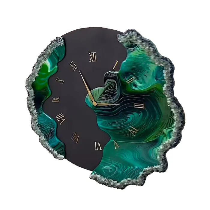 Rings Resin Art Hub MDF Round Geode Clock Base