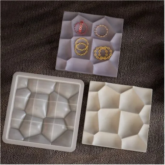 Rings RESIN ART HUB Rectangle Ring Storage Tray Silicone Mold