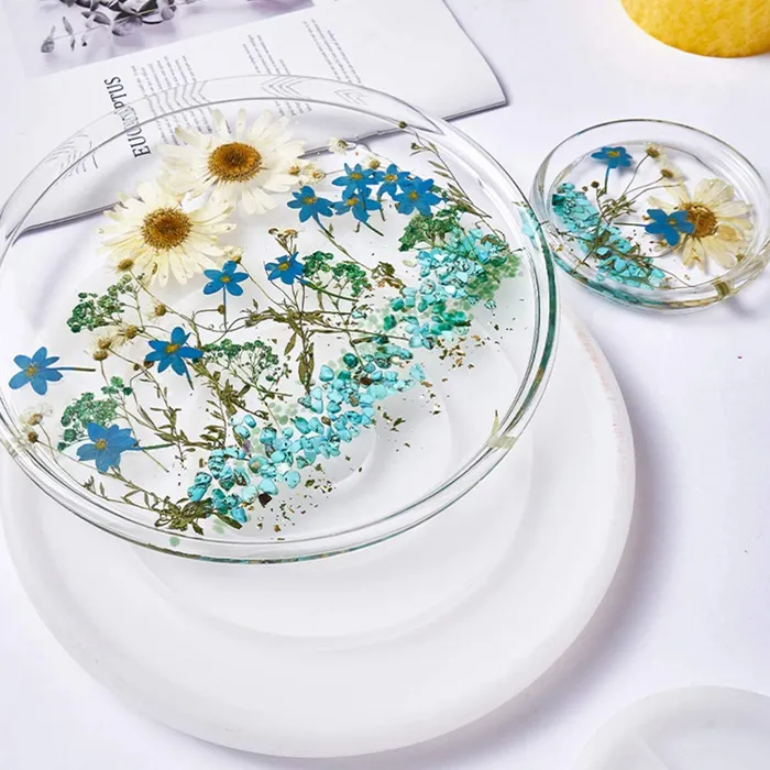 Rings Resinarthub Round Tray Mirror Plate Casting Silicone Mould
