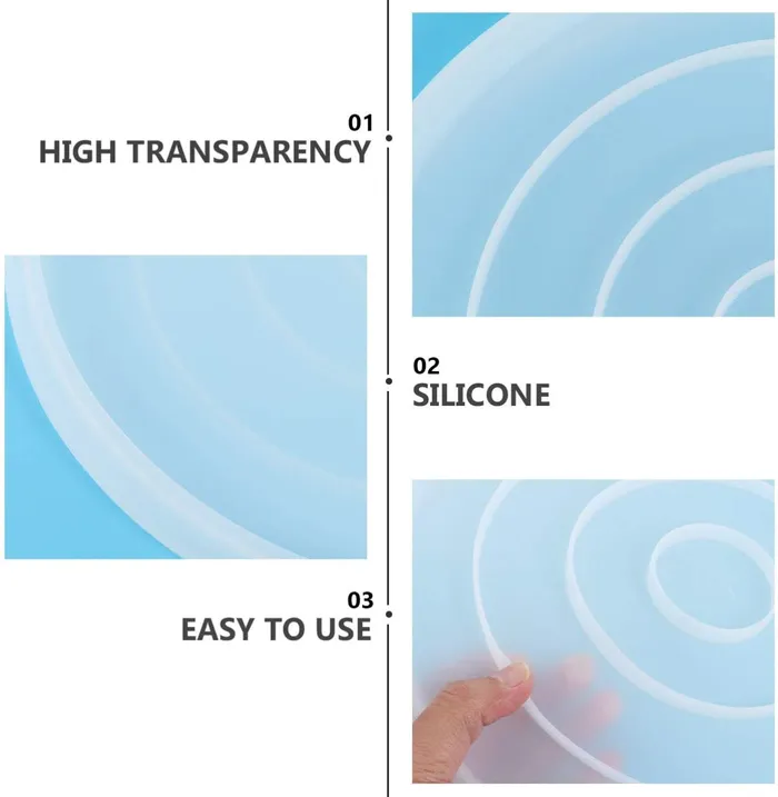 Rings Resinarthub Round Tray Mirror Plate Casting Silicone Mould
