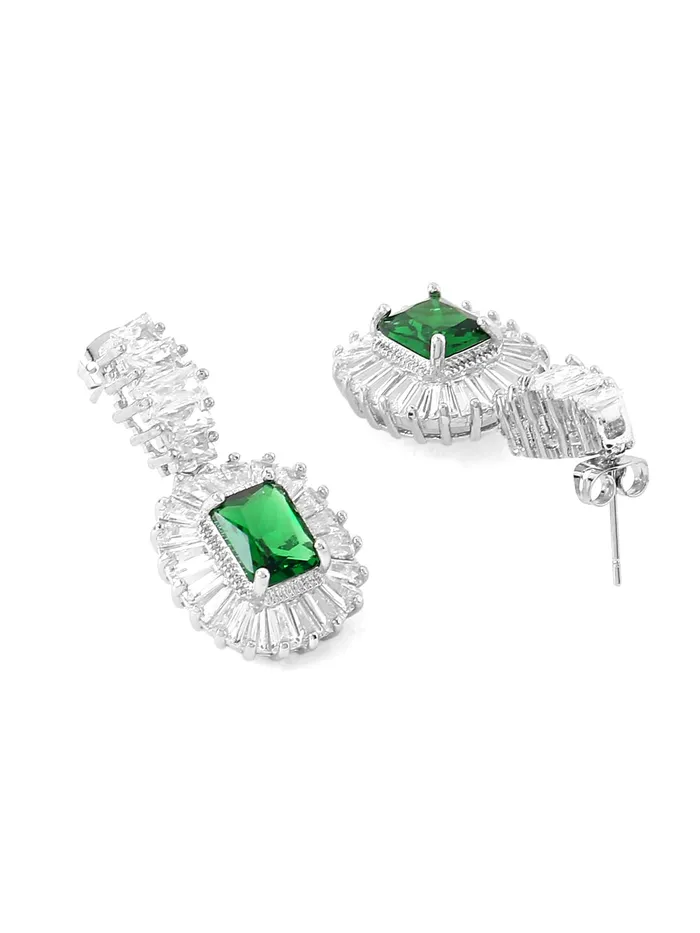 Rings Yellow Chimes Jewellery Set for Women RhodiumPlated Real Green Cubic Zircon Necklace Set Classic CZ Jewellery Set For Women and Girls Yellow Chimes