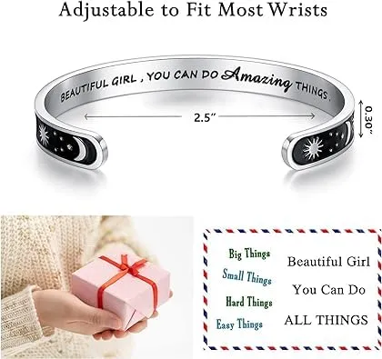 Rings Yellow Chimes Yellow Chimes Bracelet for Women Girls Inspirational Hidden Gifts Message Engraved Mirror Polish Stainless Steel Kadaa Personalized Gifts for Wife Mom Daughter Sister Friends