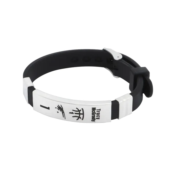 Rings Yellow Chimes Yellow Chimes Bracelets for Men Boys Silicone Bracelet for Men Stainless Steel Wristbands TRACY MCGRADY Signature Engraved Bracelets Birthday Gift for Men Boys Anniversary Gift for Husband