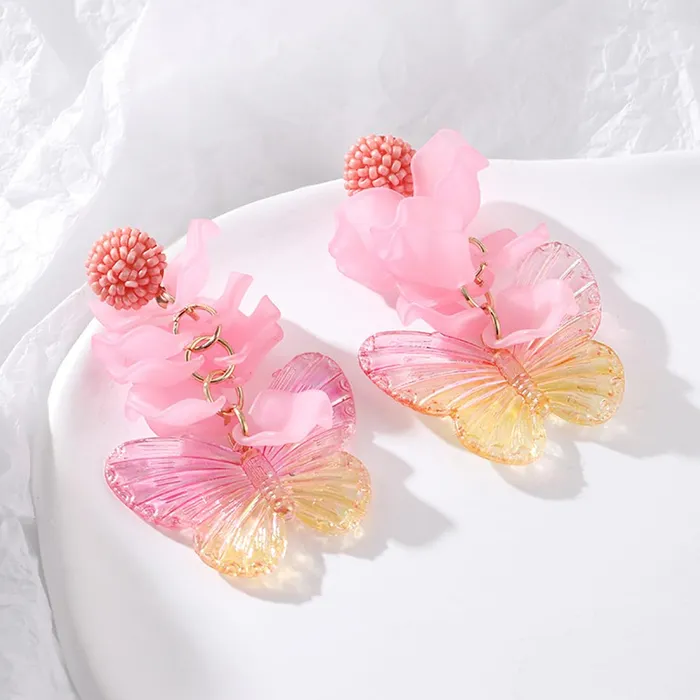 Rings Yellow Chimes Yellow Chimes Earrings for Women and Girls Drop Earrings for Women Pink Butterfly Earrings for Girls Birthday Gifts for Women Anniversary Gift For Wife