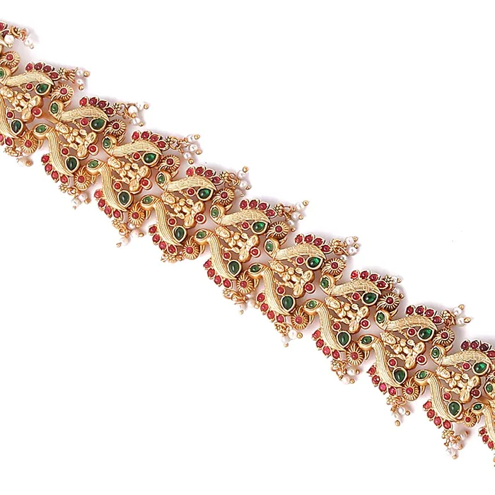 Rings Yellow Chimes Yellow Chimes Hair Jadai Billai Brooch Traditional Bridal Hair Accessories for Women Wedding Gold Plated Temple Choti Jadai Billai Brooch Set Jewellery for Women