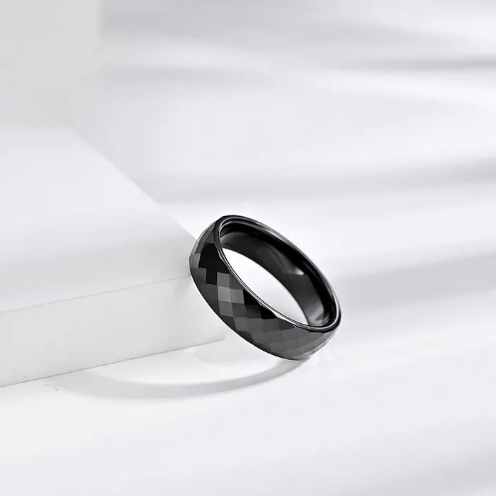 Rings Yellow Chimes Yellow Chimes Rings for Men black Colored Metal Stainless Steel Band Designed Stylish Winter Spring Autumn and Summer Rings for Men and Boys