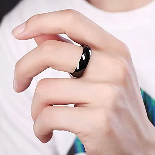 Rings Yellow Chimes Yellow Chimes Rings for Men black Colored Metal Stainless Steel Band Designed Stylish Winter Spring Autumn and Summer Rings for Men and Boys