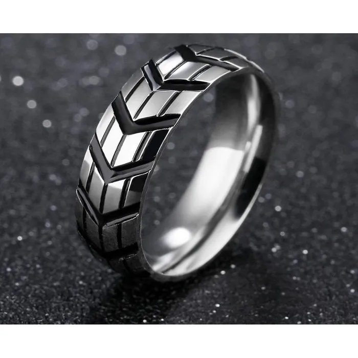 Rings Yellow Chimes Yellow Chimes Western Style Stainless Steel Ring for Men and Boys 8