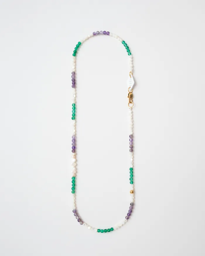Salvia Multistone Pearl Beaded Necklace CUN Necklaces