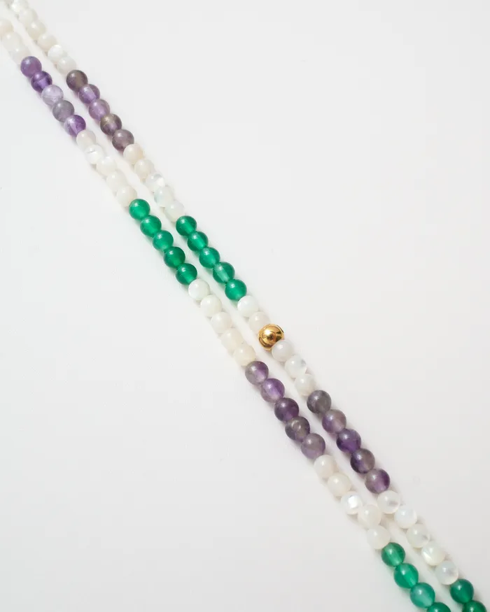 Salvia Multistone Pearl Beaded Necklace CUN Necklaces
