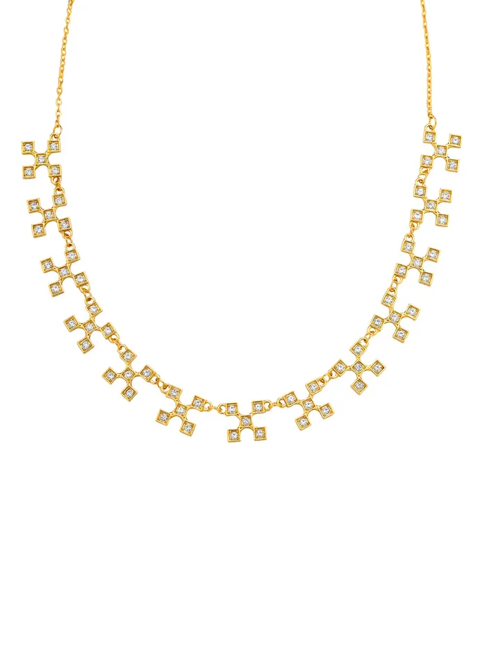 Silver Gold Necklace Choker with White Crystals One Size Gold Yellow Chimes Necklaces Silver Gold Necklace Choker with White Crystals One Size Gold Yellow Chimes Necklaces