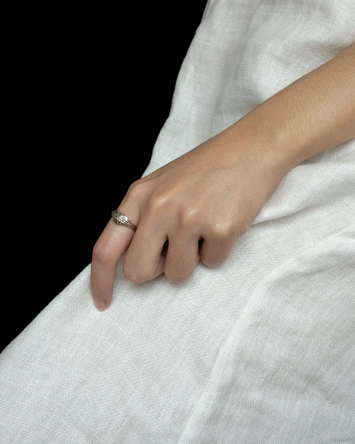 Skylar Hammered VShaped Ring MYJN Rings