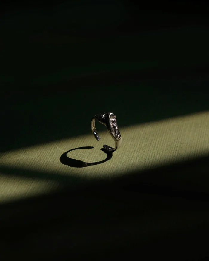 Skylar Hammered VShaped Ring MYJN Rings