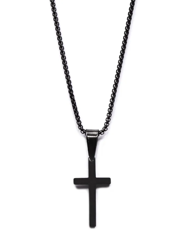 SMALL BLACK CROSS NECKLACE FOR MEN We Are All Smith Necklaces