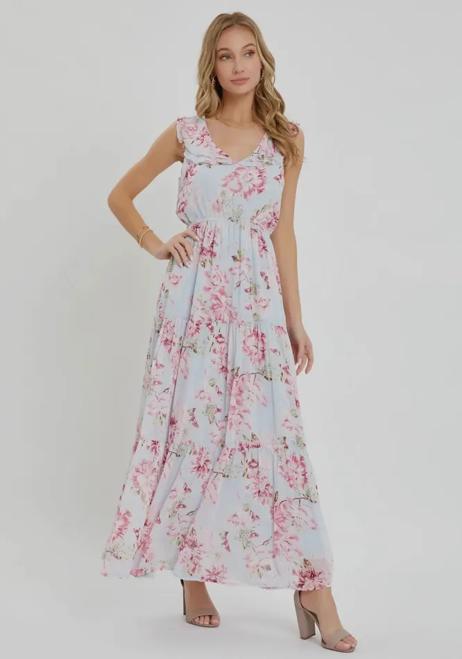 Sweet Lovely By Jen Rings Floral Sleeveless Maxi Dress Rosie