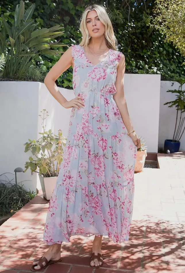 Sweet Lovely By Jen Rings Floral Sleeveless Maxi Dress Rosie
