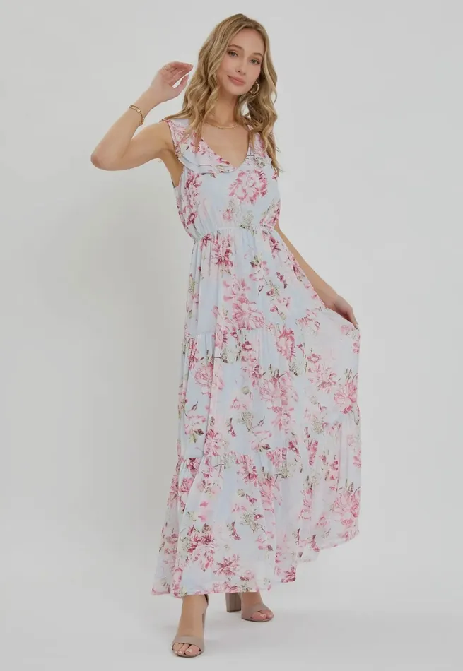 Sweet Lovely By Jen Rings Floral Sleeveless Maxi Dress Rosie