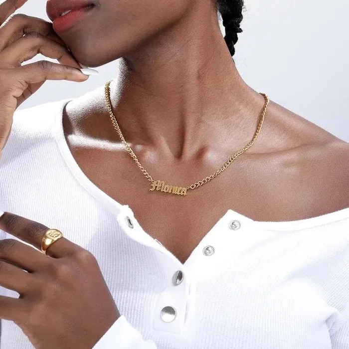 The Signature Collection Co Curb Link Chain Name Necklace Necklaces