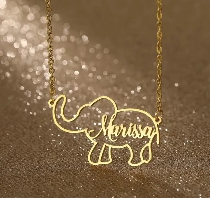 The Signature Collection Co Necklaces Personalized Elephant Necklace