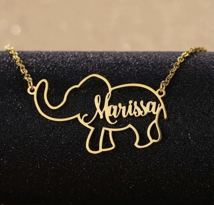 The Signature Collection Co Necklaces Personalized Elephant Necklace