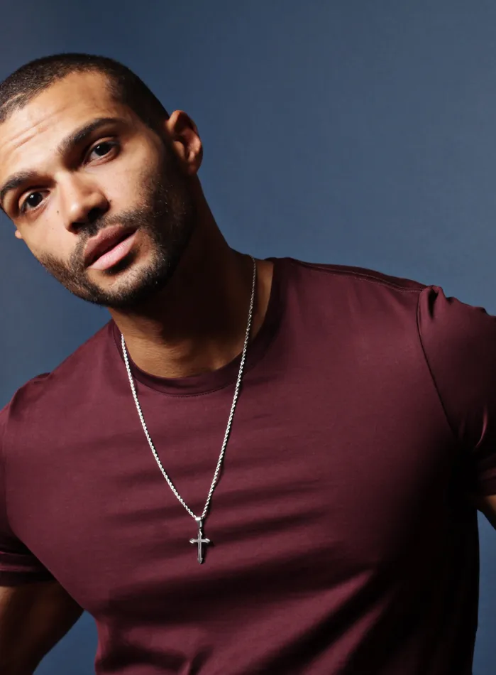 WE ARE ALL SMITH Cross Necklace for Men with Rope Chain Necklaces