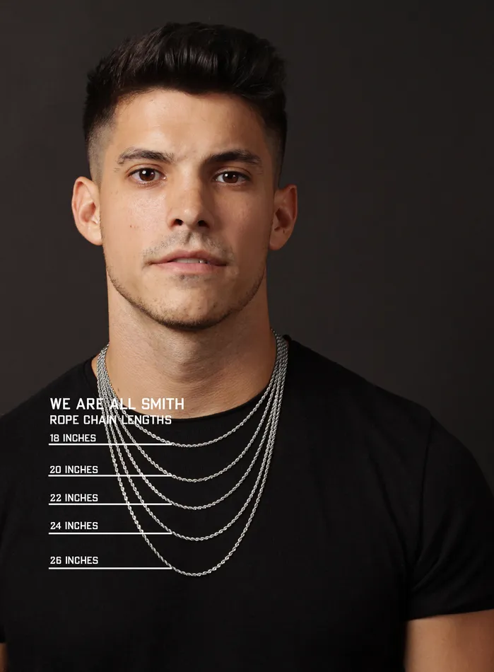 WE ARE ALL SMITH Cross Necklace for Men with Rope Chain Necklaces