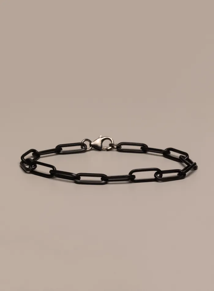 WE ARE ALL SMITH Mens Jewelry Clothing 925 Titanium Coated Sterling Silver Clip Chain Bracelet Bracelets