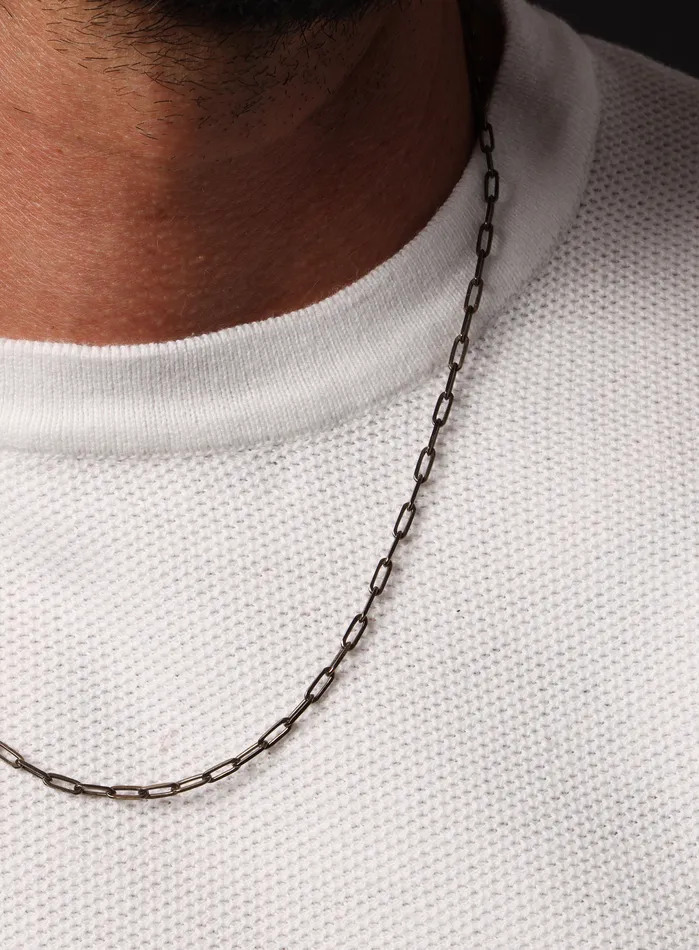 WE ARE ALL SMITH Mens Jewelry Clothing Chocolate Vermeil Gold Cable Chain Necklace for Men Necklaces