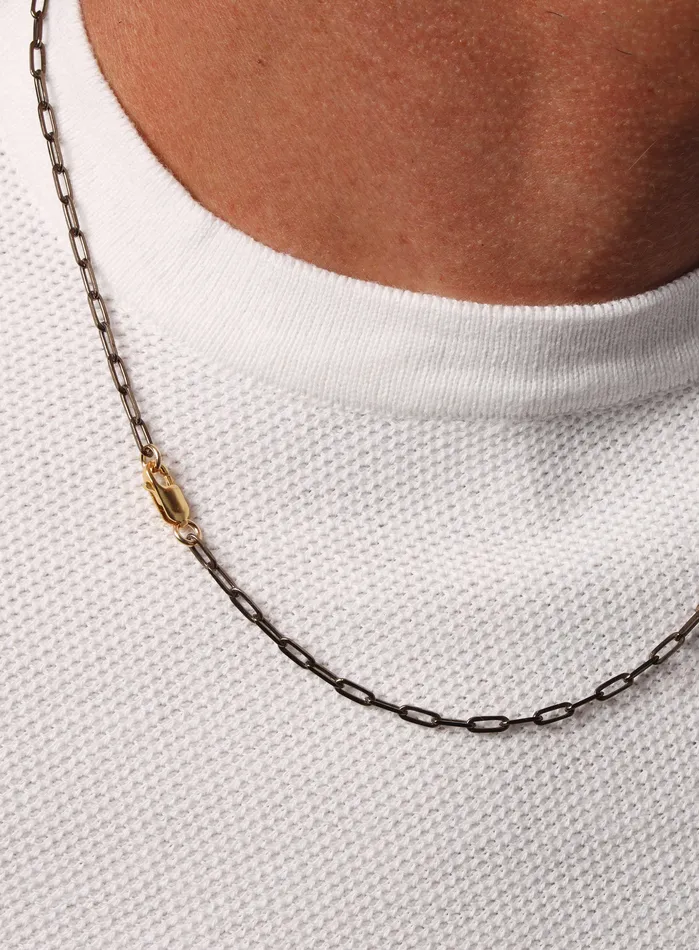 WE ARE ALL SMITH Mens Jewelry Clothing Chocolate Vermeil Gold Cable Chain Necklace for Men Necklaces