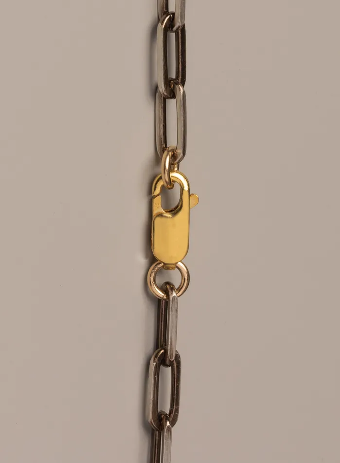 WE ARE ALL SMITH Mens Jewelry Clothing Necklaces 14k Oxidized Vermeil Chocolate Gold Elongated Cable Chain