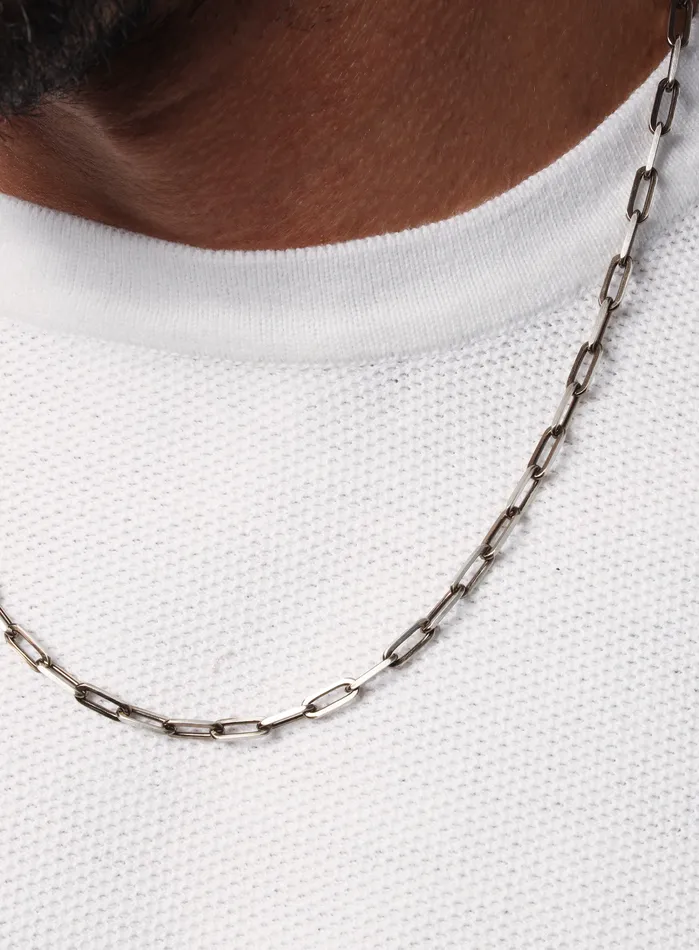 WE ARE ALL SMITH Mens Jewelry Clothing Necklaces 14k Oxidized Vermeil Chocolate Gold Elongated Cable Chain