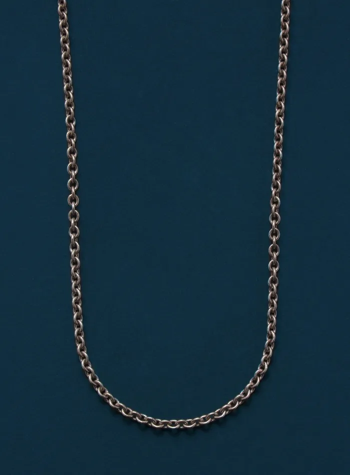 WE ARE ALL SMITH Mens Jewelry Clothing Necklaces Oxidized Sterling Silver Rolo Chain Necklace for Men