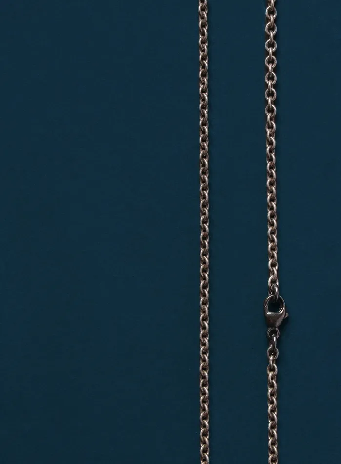 WE ARE ALL SMITH Mens Jewelry Clothing Necklaces Oxidized Sterling Silver Rolo Chain Necklace for Men