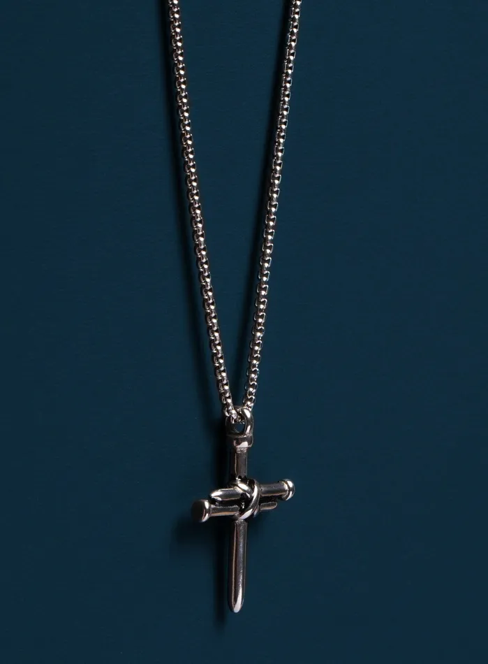 WE ARE ALL SMITH Mens Jewelry Clothing Necklaces Waterproof Mens Nail Cross Necklace
