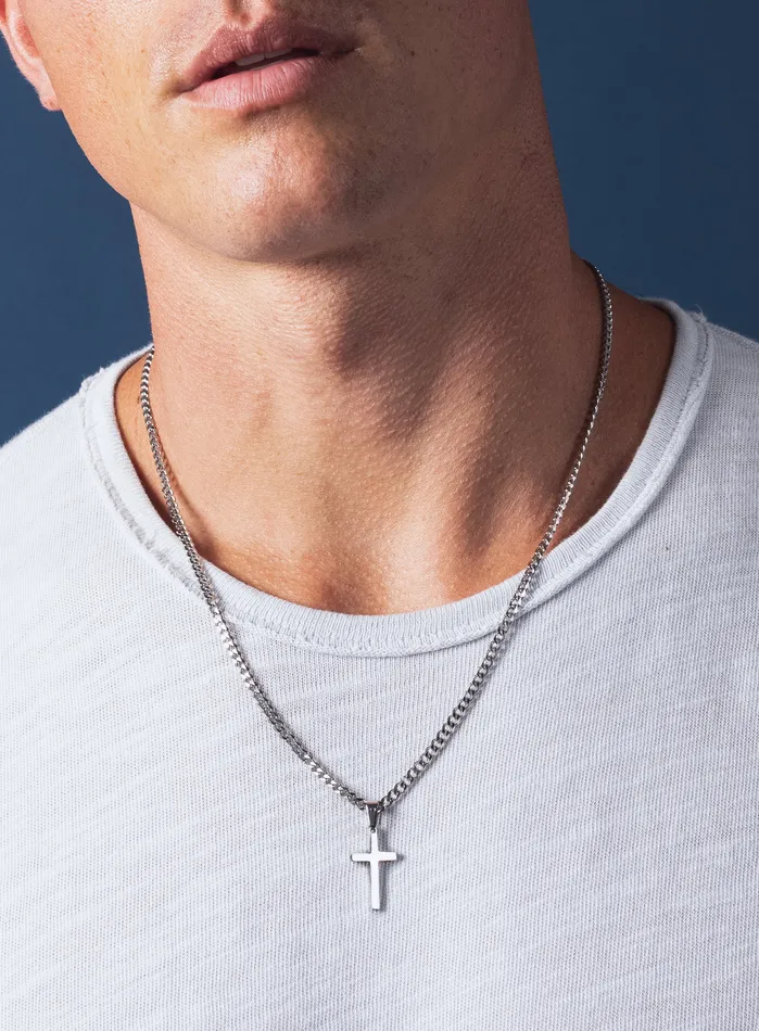 WE ARE ALL SMITH Mens Jewelry Clothing Necklaces Waterproof Silver Cross Necklace for Men WE ARE ALL SMITH Mens Jewelry Clothing Necklaces Waterproof Silver Cross Necklace for Men