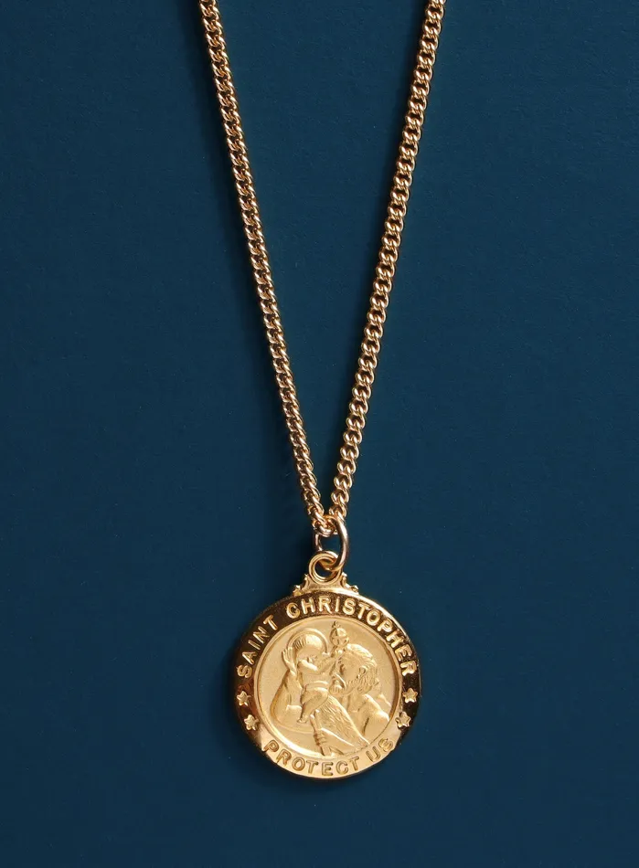 WE ARE ALL SMITH Mens Jewelry Clothing PreStyled Sets St Christopher Vermeil Gold Medal WE ARE ALL SMITH Mens Jewelry Clothing PreStyled Sets St Christopher Vermeil Gold Medal